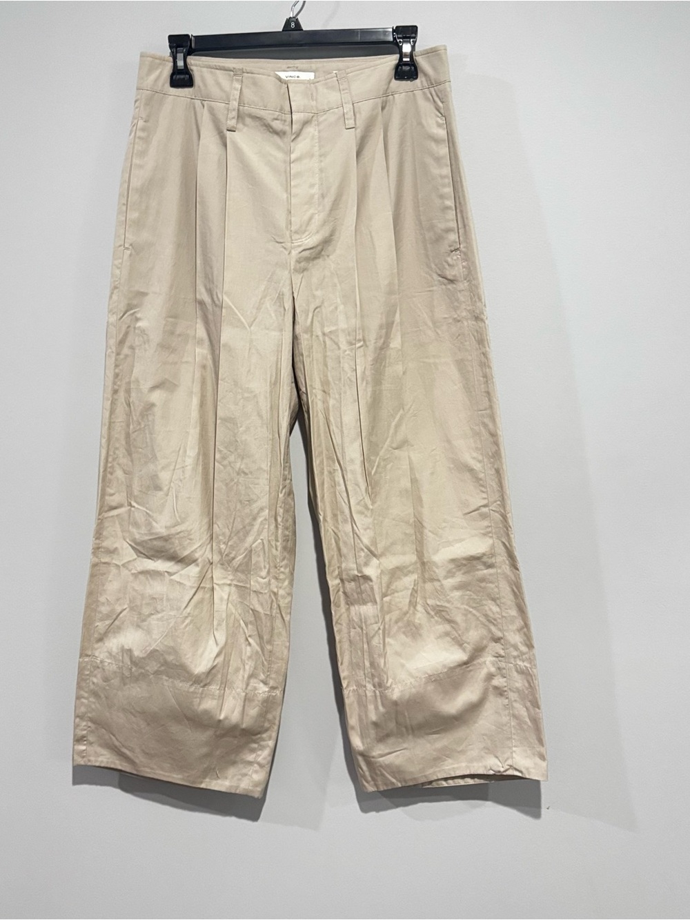 NWT Vince Women's Pleated Wide-Leg Crop Trousers Size 8